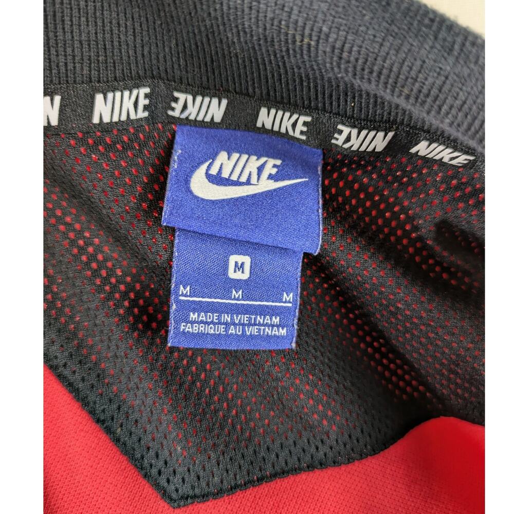 Nike Mens Medium Polo 100% Cotton Coral Logo Casual Black Golf Sports 2 Button - Picture 8 of 10